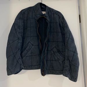 Free people quilted jacket. Size XS. Navy/charcoal grey